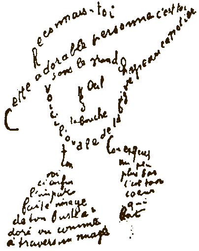 calligramme envoyé à Lou